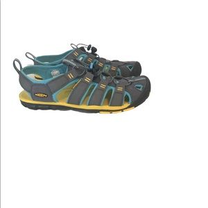 Keen CNX Contour Arch Sandals Gray Blue Yellow Woman Size 9